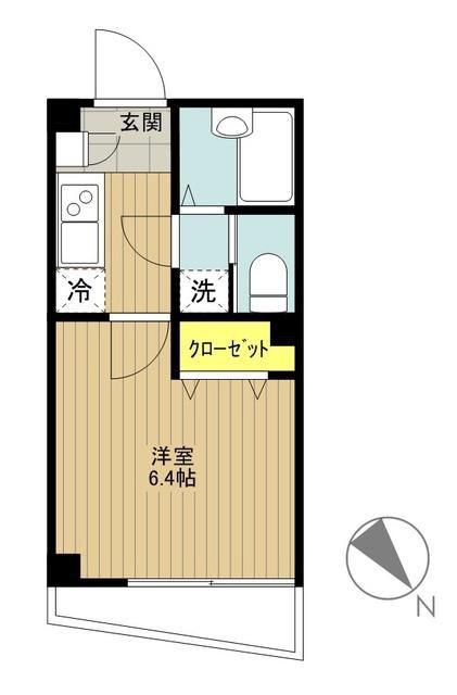エコロジー都立大学レジデンス(1K/3階)の間取り写真