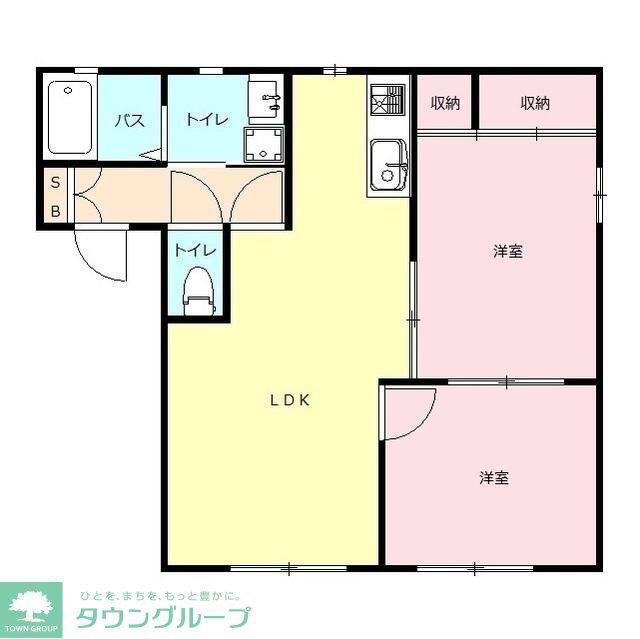 アゼリアII(2LDK/2階)の間取り写真