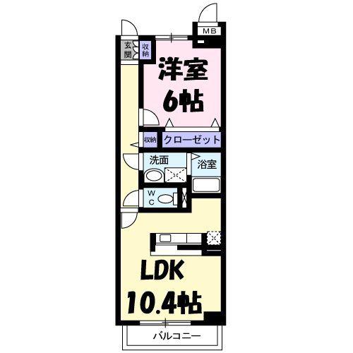 フランシーズコート A(1LDK/1階)の間取り写真
