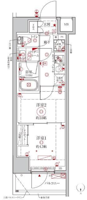 クレイシアIDZ王子フォレストヒルズ(2K/1階)の間取り写真