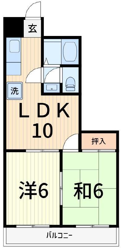 SHANKS(1LDK/2階)の間取り写真
