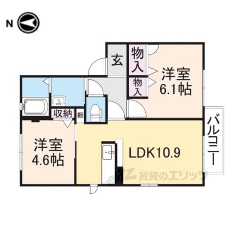 メゾンラッキービレッジⅢ(2LDK/2階)の間取り写真