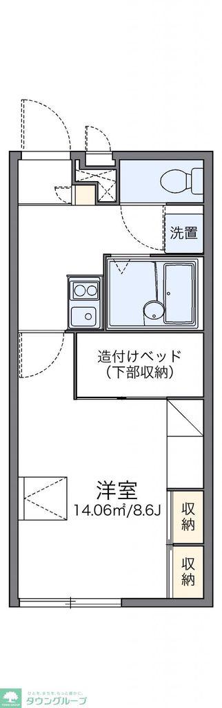 レオパレスBRIGHTON(1K/2階)の間取り写真