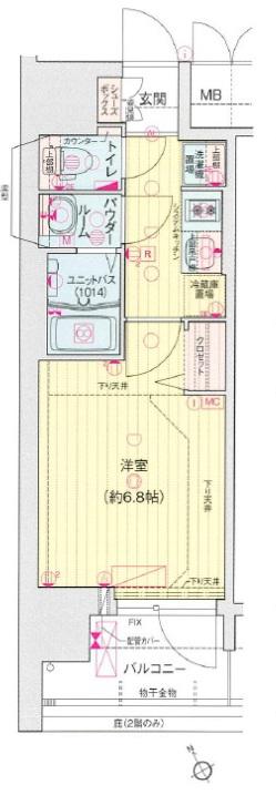 プレサンス大国町アドロッソ(1K/9階)の間取り写真