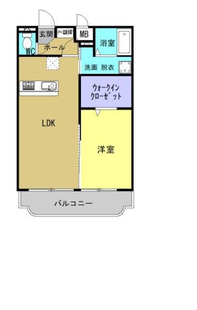 ユーミーエステージ(1LDK/1階)の間取り写真