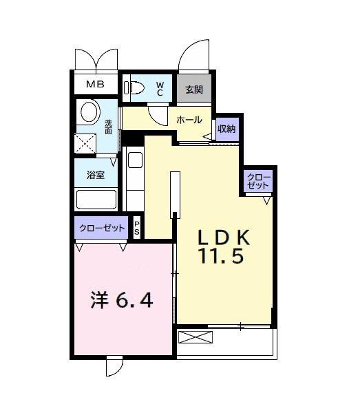 プリムローズ51(1LDK/3階)の間取り写真