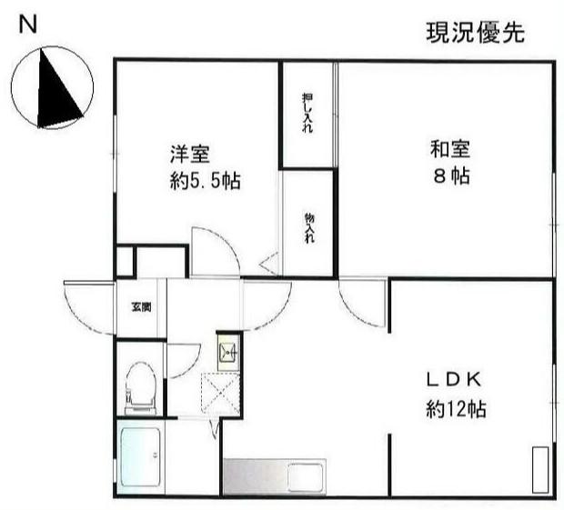 ビーライン鷺沼(2LDK/2階)の間取り写真