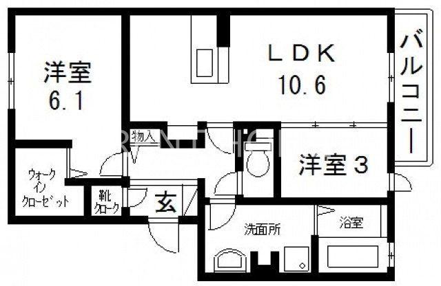 MERVEILLE MAISON(2LDK/2階)の間取り写真