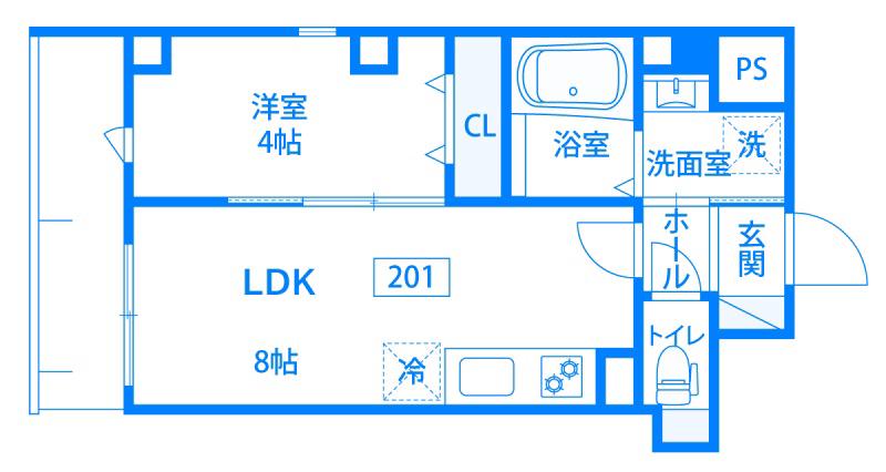 アベニールボナール(1LDK/2階)の間取り写真
