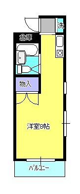 サンライズテラス橋本(ワンルーム/1階)の間取り写真