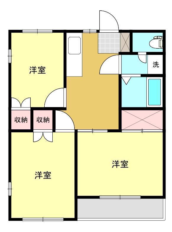 グリーンハウス参番館(3DK/3階)の間取り写真