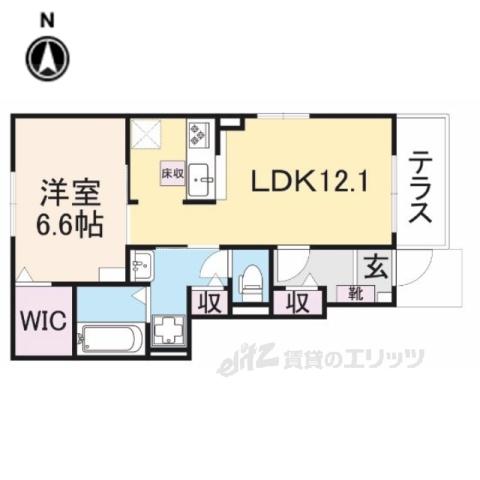 ベルオーブVI(1LDK/1階)の間取り写真