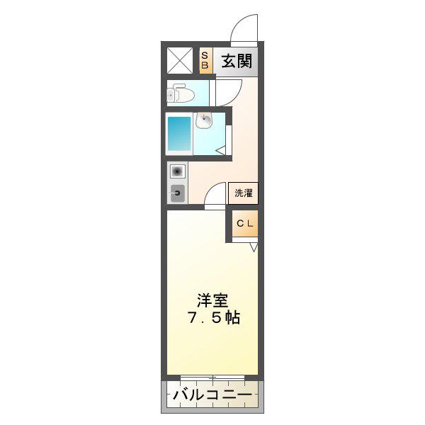 FEEL WOODS(1K/2階)の間取り写真