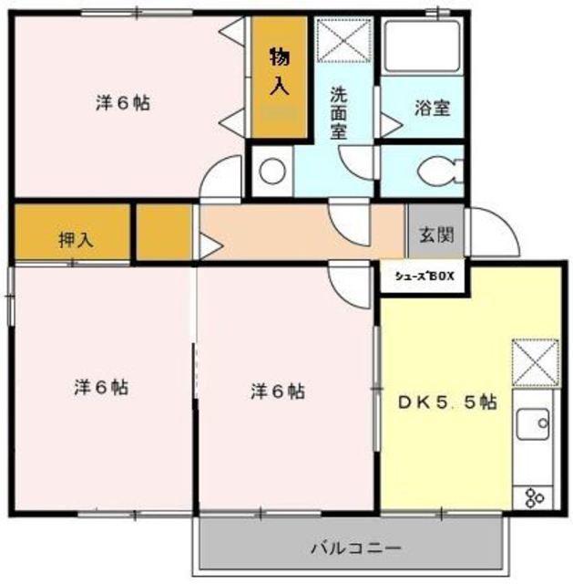 サンライトスクエアII(3DK/1階)の間取り写真