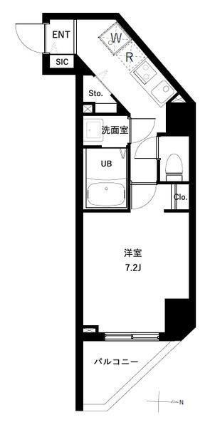 アーバンパーク入谷(1K/4階)の間取り写真