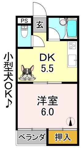 ロイヤル正覚寺(1DK/1階)の間取り写真
