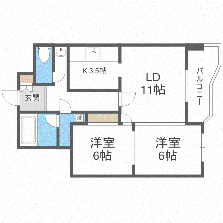 メゾンドブーケパーク(2LDK/5階)の間取り写真