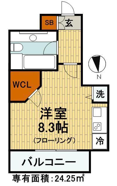 シティカレント大手町(ワンルーム/13階)の間取り写真