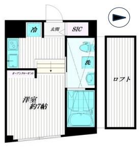CLASSY NAKANOSAKAUE(1K/1階)の間取り写真
