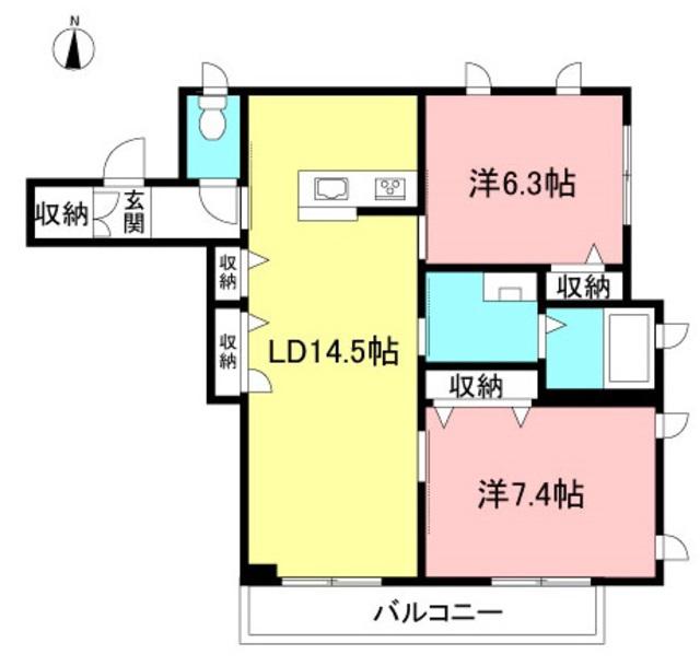 IZUMI-YA(2LDK/2階)の間取り写真