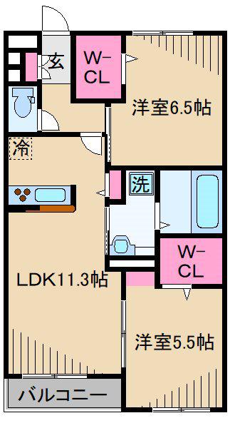 ビアンカ日吉III(2LDK/3階)の間取り写真