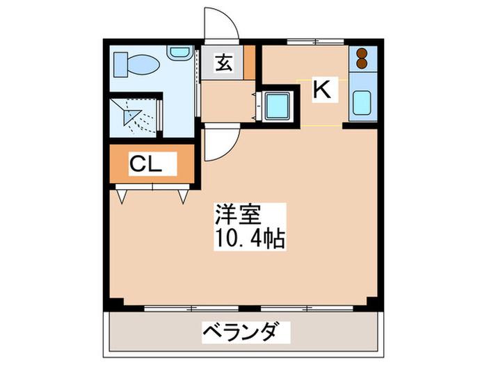 メゾンアーサー(1K/3階)の間取り写真