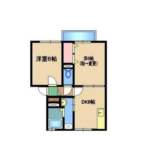 グリーン ベルテ(2DK/2階)の間取り写真