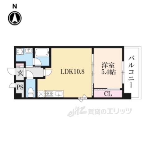みつまめ京都朱雀(1LDK/3階)の間取り写真
