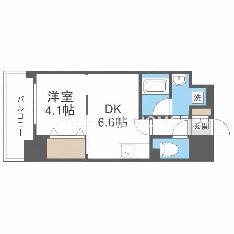 アザレア梅田(1DK/7階)の間取り写真
