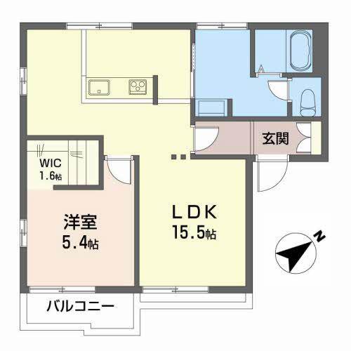 メープルコートA(1LDK/2階)の間取り写真