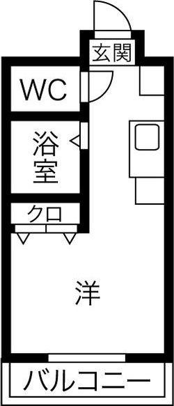 プチフラット千里山(1K/2階)の間取り写真