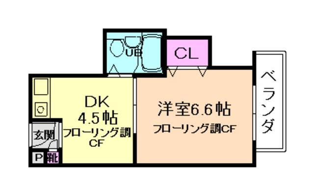 プラム小野原(1K/2階)の間取り写真