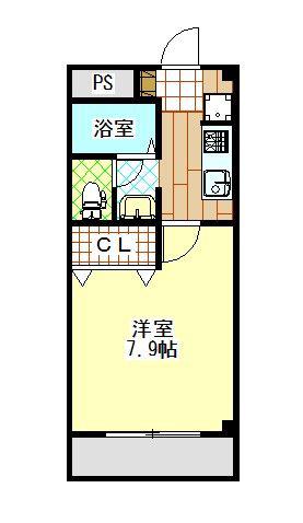 ルミナス(1K/2階)の間取り写真