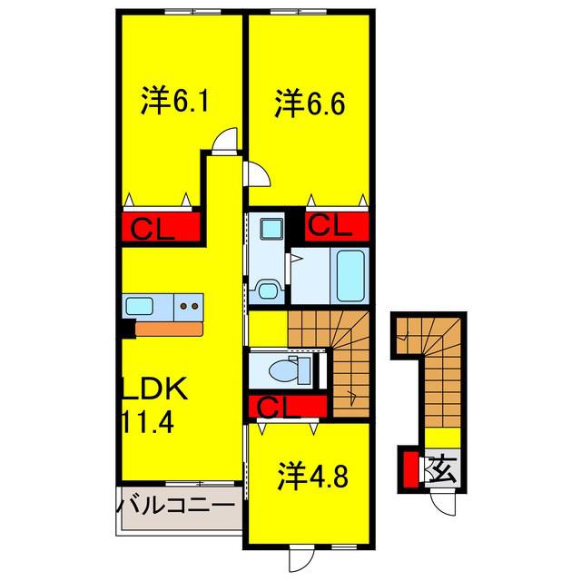 グランセビアン(3LDK/2階)の間取り写真