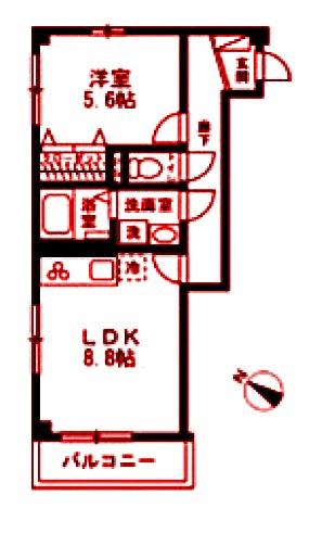 MS BUILDING(1LDK/4階)の間取り写真