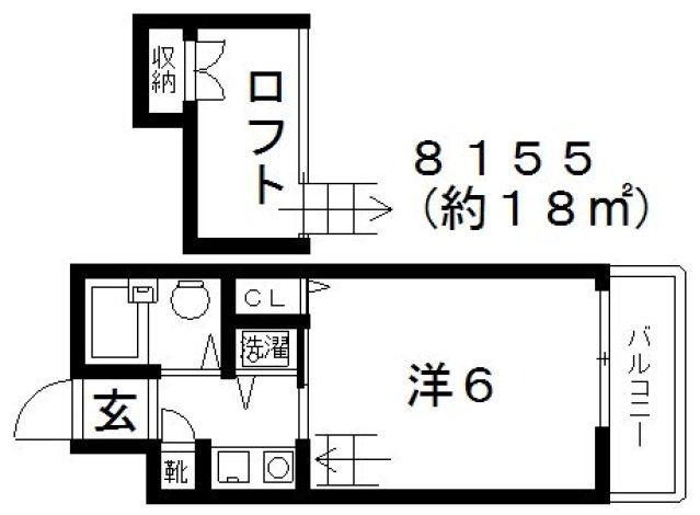 プリミエール(1K/2階)の間取り写真