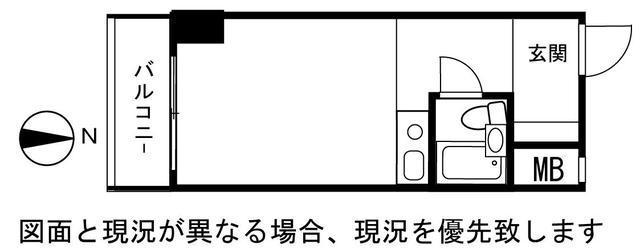 GSプラザ桜木町(ワンルーム/8階)の間取り写真