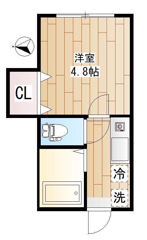 SKT生田(1K/1階)の間取り写真
