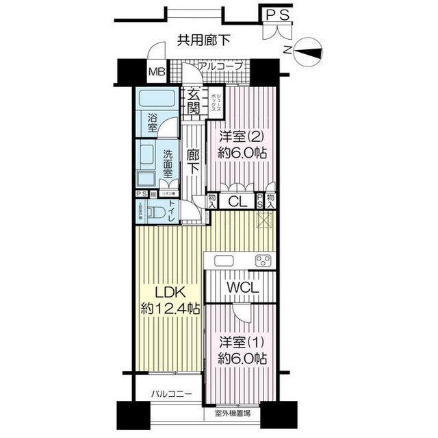 グランレジェイド京都河原町(2LDK/7階)の間取り写真