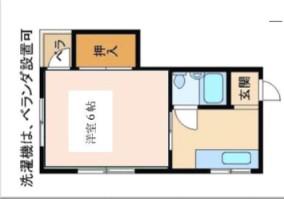 第一所マンション(1K/1階)の間取り写真