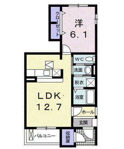 ヴィラ・フィオーレ(1LDK/1階)の間取り写真