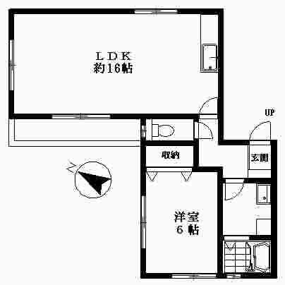 HIGH BEACH TAKANAWA(1LDK/3階)の間取り写真