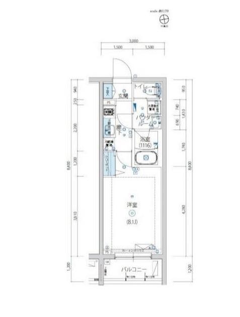 アルテシモ ブロス(1K/2階)の間取り写真