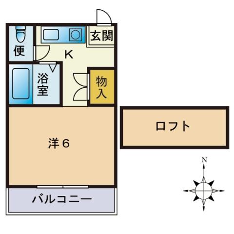 ヒルトップ飯倉(ワンルーム/1階)の間取り写真