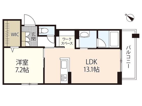 アンソレイエ古江(1LDK/2階)の間取り写真