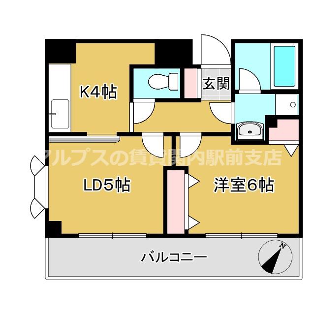 宮元町齋藤ビル(1LDK/3階)の間取り写真
