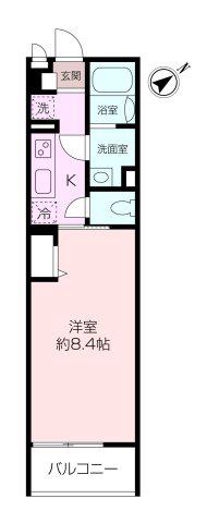 HABITA-K(1K/3階)の間取り写真