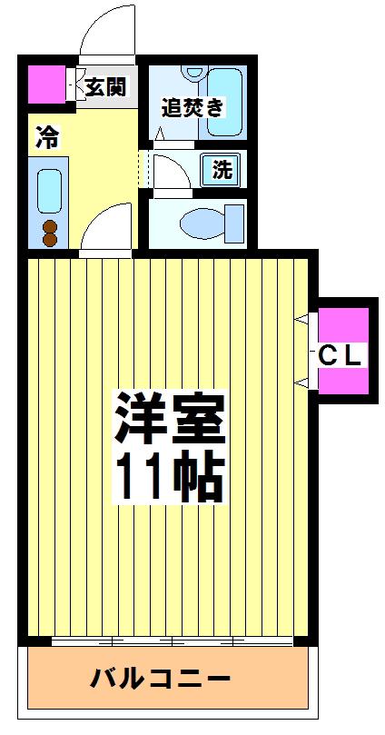 エクレールヤグモ(1K/1階)の間取り写真