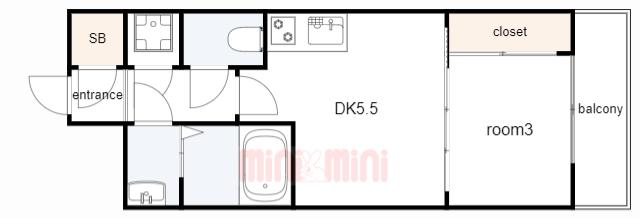 セレニテ神戸ミラク(1DK/12階)の間取り写真