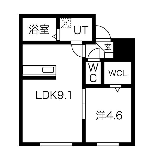 アレックス美園II(1LDK/3階)の間取り写真